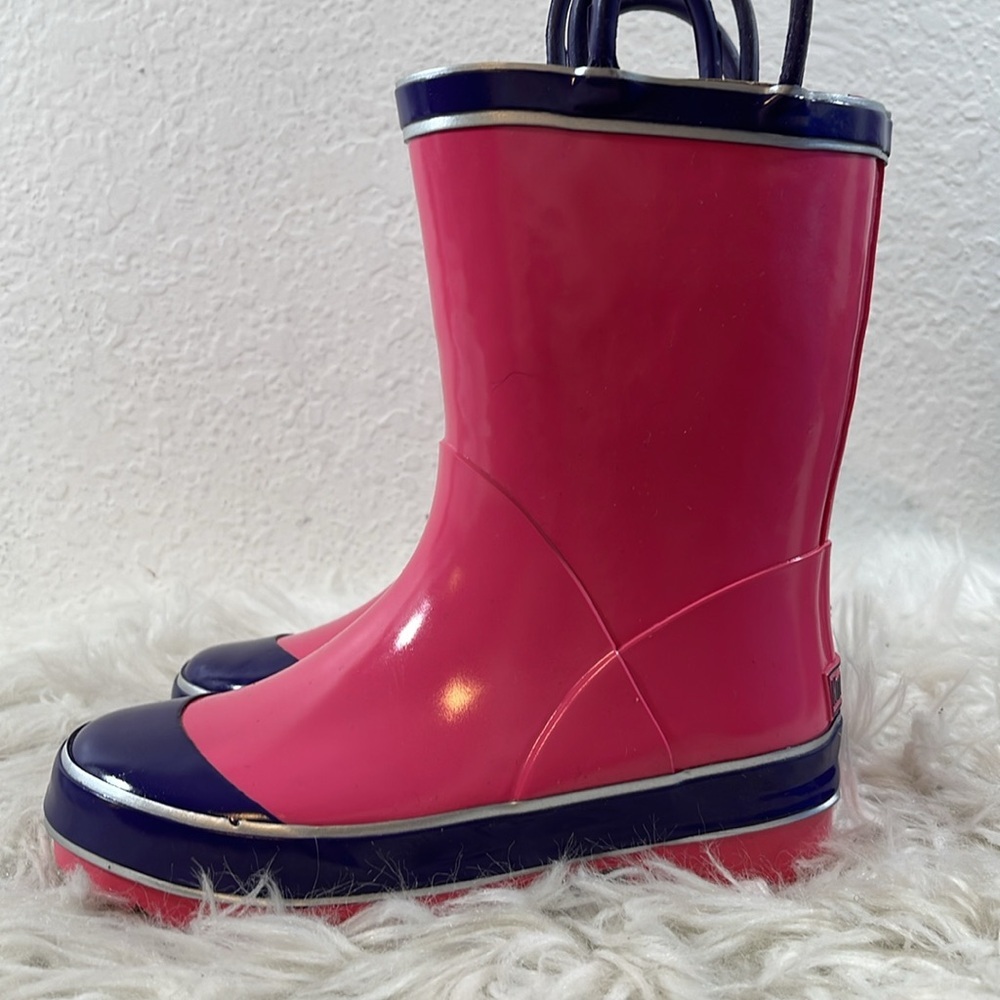Northside Little Girls' Classic Solid Rainboot Pink / Purple Slip On Size 12 NEW - Picture 7 of 16
